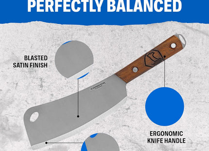 Condor - Cleaver Blasted Satin Finish - 1075 High Carbon Steel by Razor Sharp AZ