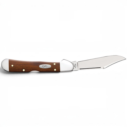 Razor Sharp AZ Case Mini CopperLock pocket knife with a smooth chestnut bone handle and mirror-polished steel blade.