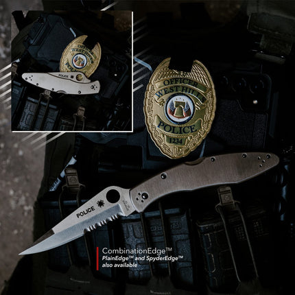 POLICE--STAINLESS STEEL/COMBO EDGE by Spyderco