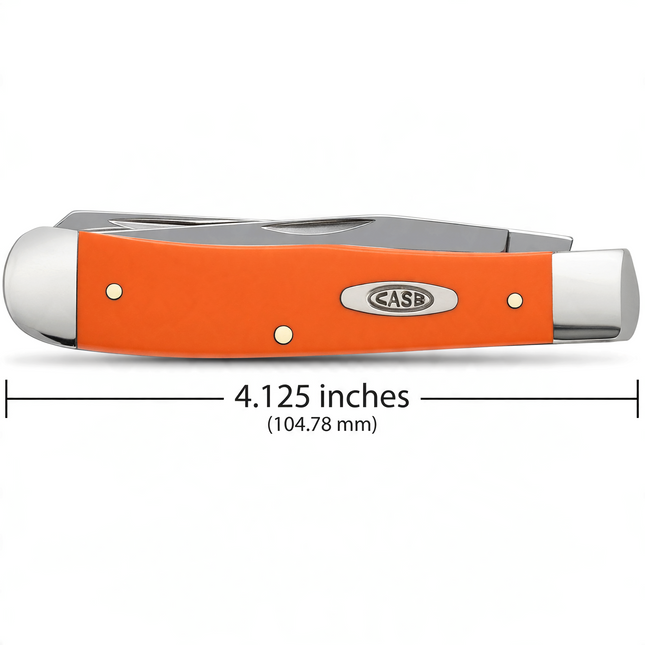 Case® Orange Synthetic Trapper Pocket Knife – Tru-Sharp Steel, Clip & Spey Blades – CA80500