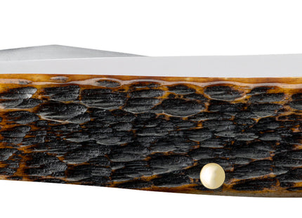 Case CA164 - Rogers Jigged Burnt Amber Bone CS Mini Trapper