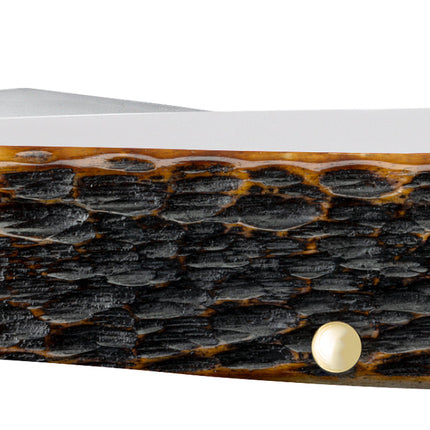 Case CA164 - Rogers Jigged Burnt Amber Bone CS Mini Trapper