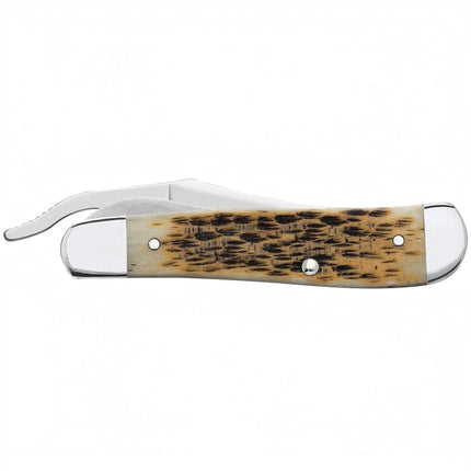 Case® | Peach Seed Jig Amber Bone RussLock® Knife by caseknives