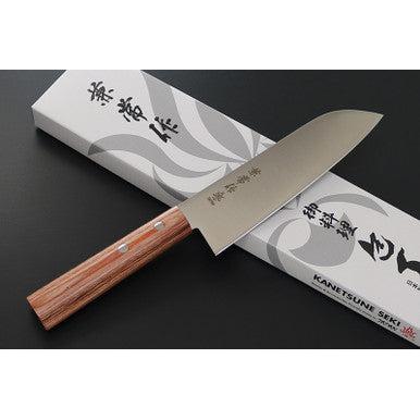 Kanetsune Santoku Knife KC 360 Japanese All Purpose Kitchen Knife With DSR 1K6 Stainless Steel Blade And Wood Handle by Kanetsune