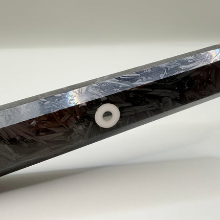 Bunka Kitchen Knife 5.5” with Shredded Carbon infused handle and brass bolster by Razor Sharp AZ