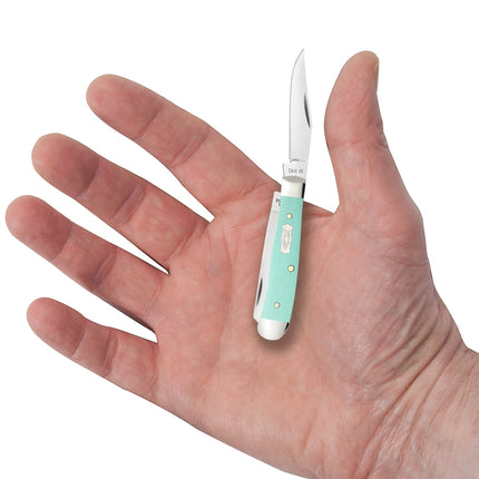 Case® Smooth Seafoam Green (Tiffany Blue) G-10 Tiny Trapper Pocket Knife