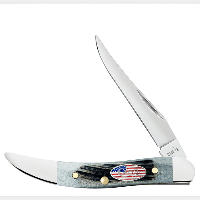Sawcut Jigged Gray Bone Small Texas Toothpick by Case®