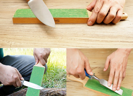 Sharpal Double-Sided Leather Strop Kit with Polishing Compound & Angle Guide by Sharpal