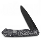 Razor Sharp AZ Case Harley Davidson Kinzua folding knife with black anodized aluminum handle and eagle graphic