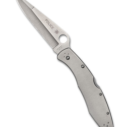 POLICE--STAINLESS STEEL/PLAIN EDGE by Spyderco