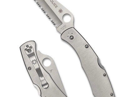 POLICE--STAINLESS STEEL/SPYDEREDGE by Spyderco