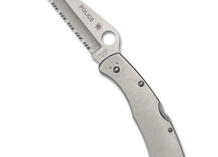 POLICE--STAINLESS STEEL/SPYDEREDGE by Spyderco