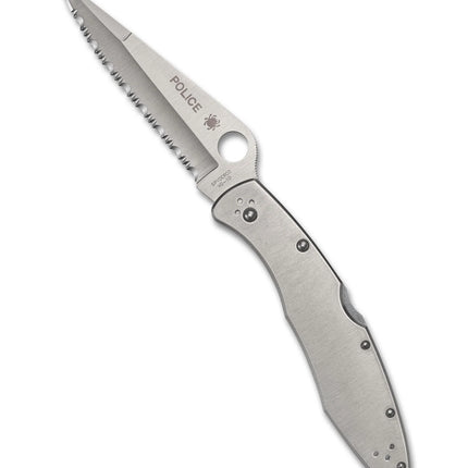 POLICE--STAINLESS STEEL/SPYDEREDGE by Spyderco