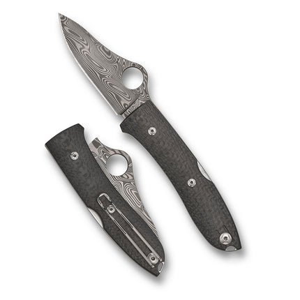 SpyOpera™ Carbon Fiber Thor™ Damascus Sprint Run® by Spyderco