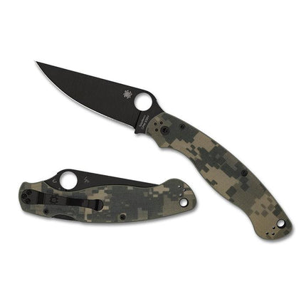 Military™ 2 Camo G-10 Black Blade PlainEdge by Spyderco
