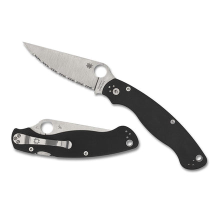 MILITARY 2--BLACK G-10 HANDLE/CPM S30V/SPYDEREDGE by Spyderco