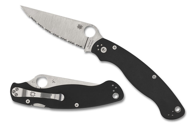 MILITARY 2--BLACK G-10 HANDLE/CPM S30V/SPYDEREDGE by Spyderco