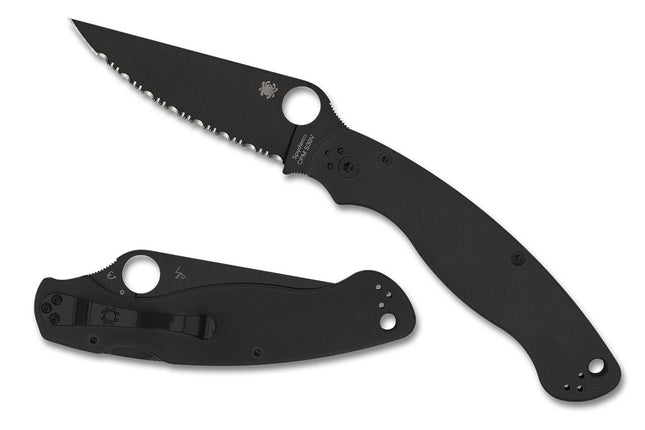 MILITARY 2--BLACK G-10 HANDLE/BLACK BLADE/CPM S30V/SPYDEREDGE by Spyderco
