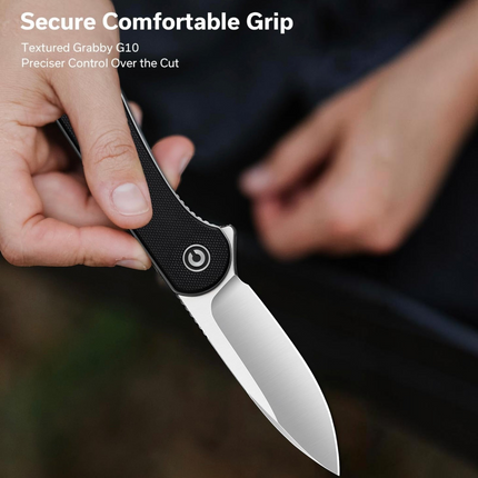 CIVIVI Elementum Liner Lock Knife Black G-10 (2.9" Satin D2) C907A by Civivi