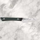 Razor Sharp AZ 3.5-inch paring knife with a hammered stainless steel blade and black riveted POM handle on marble.