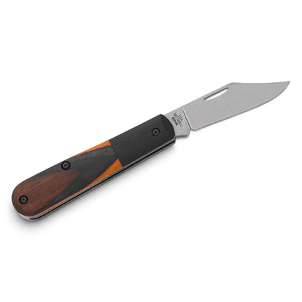 Razor Sharp AZ Case XX Crossroads XR Barlow folding knife with Ember Glow wood handle and stonewashed S35VN blade