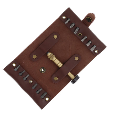 CRKT Hex Bit Driver Leather Tool Roll by CRKT