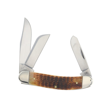 Case XX Burnt Amber Bone Rogers Jigged Bone Sowbelly Folding Knife CA51393 by Case®