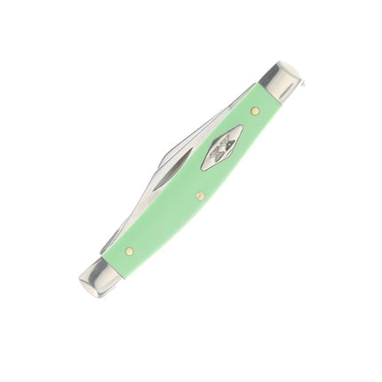 Case XX Mint Green Smooth Synthetic Medium Stockman folding knife with three blades and mint-green handle.