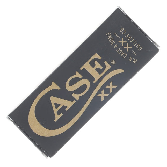 Case XX Mint Green Smooth Synthetic Trapper folding knife packaging featuring gold Case XX logo on a black box.