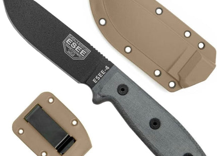 ESEE-4P-MB Plain Edge, Coyote Brown Sheath by ESEE
