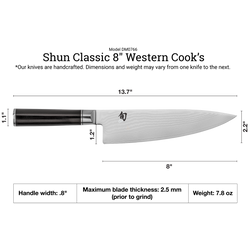 Shun Classic 8" Chef's Knife | Precision & Durability