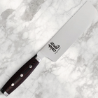 Razor Sharp AZ Dragon Fire 180mm Nakiri vegetable knife with a stainless steel blade and black Micarta handle.