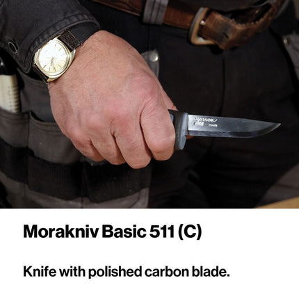 Mora Basic 511 Fixed Blade Knife - Black by Mora