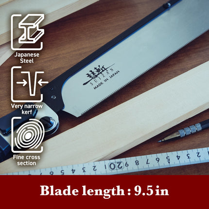 SUIZAN Japanese Folding Dozuki Dovetail Saw 9.5 Inch (240mm), Folding Dozuki Saw for Woodworking by SUIZAN JAPAN