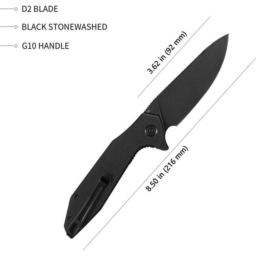 Kubey Nova Blackout Knife | Sharp & Sleek Design