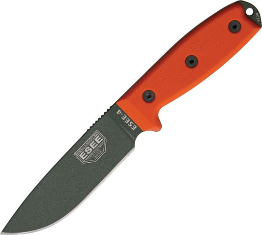 ESEE Model 4 | Orange G10 Handle & 1095HC Steel Blade