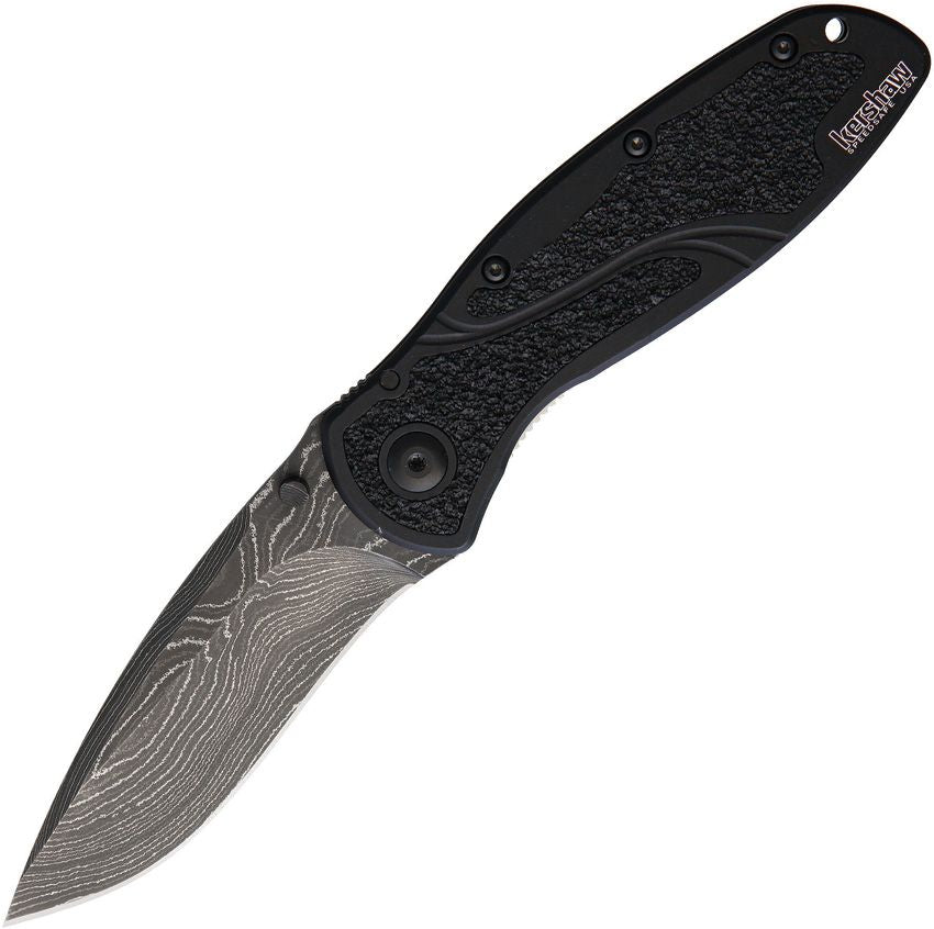 Blur Linerlock A/O Blk Dam | Damascus Blade & Assisted Opening