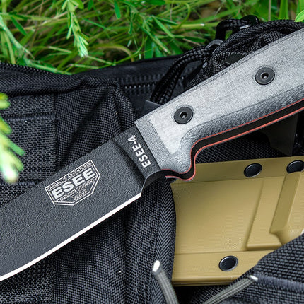 ESEE-4P-MB Plain Edge, Coyote Brown Sheath by ESEE
