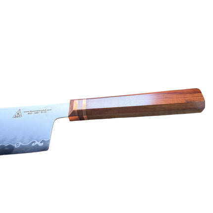 ZDP-189 Nakiri Kitchen Knife — 3-Layer Japanese Steel, Wood & Brass Handle