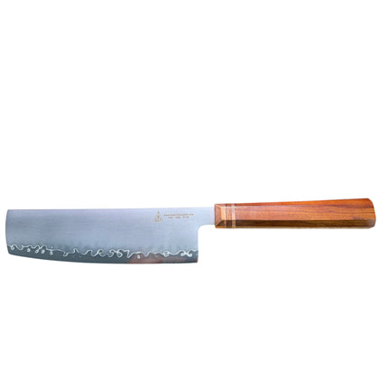 ZDP-189 Nakiri Kitchen Knife — 3-Layer Japanese Steel, Wood & Brass Handle