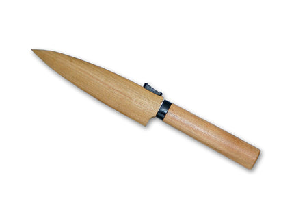 Kanetsune Seki ST100 Sharp Point Utility Knife With Cherry Wood Handle And Wooden Sheath Fruit Knife by Kanetsune