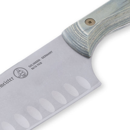 Custom Blue Kullens Santoku Knife - 7"