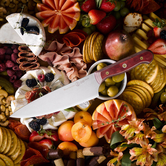 Custom Red Chef's Knife - 8"