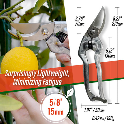 SUIZAN Bypass Pruning Shears 8.3 Inch (210mm) Plus Forged Aluminum Handle by SUIZAN JAPAN