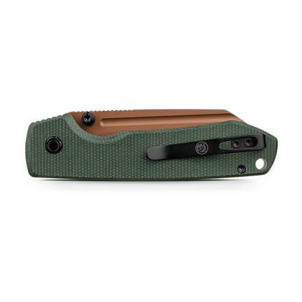 Raccoon 2.0 Top Liner Lock folding knife with Micarta handle and Copper Dune finish, 3.25" 14C28N blade (A2907).