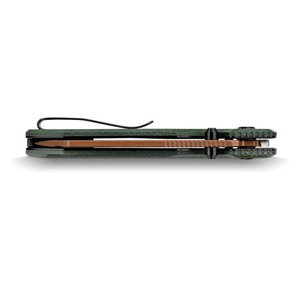 Raccoon 2.0 Top Liner Lock folding knife, 3.25" 14C28N drop point blade, Copper Dune finish, Micarta handle, A2907