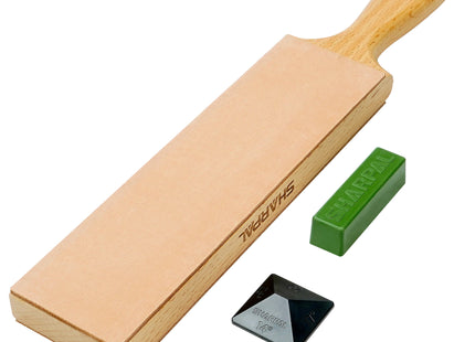 Sharpal Double-Sided Leather Strop Kit with Polishing Compound & Angle Guide by Sharpal