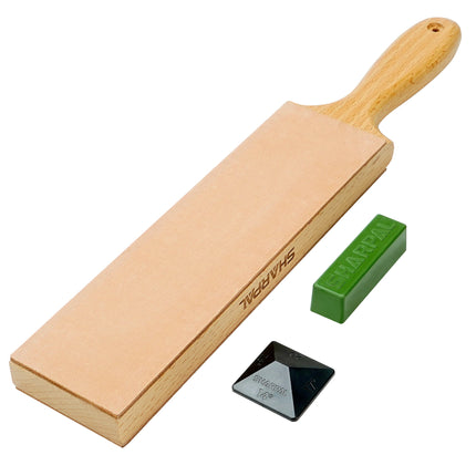 Sharpal Double-Sided Leather Strop Kit with Polishing Compound & Angle Guide by Sharpal