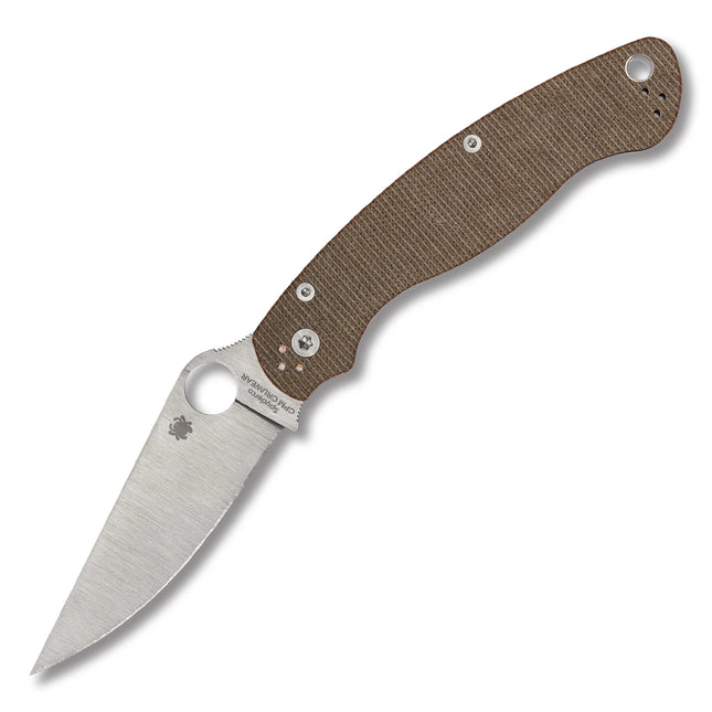 Military™ 2 Brown Canvas Micarta CPM CRU-WEAR by Spyderco