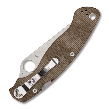 Military™ 2 Brown Canvas Micarta CPM CRU-WEAR by Spyderco
